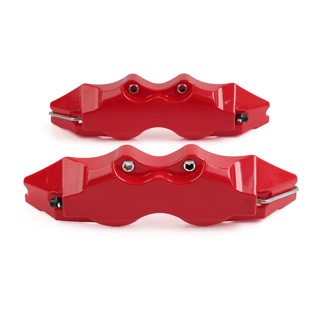 2x Universal Large Size 3D Style Car Auto Disc Brake Caliper Covers Set Kit Red