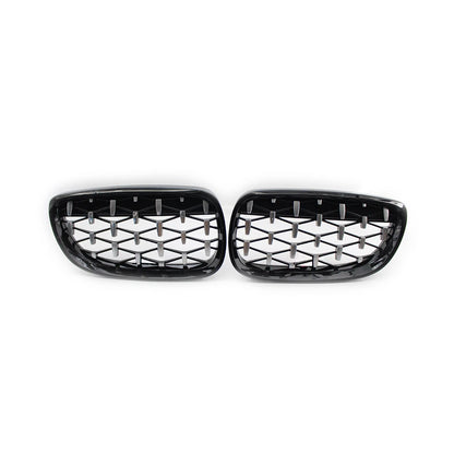 2PCS Front Kidney Grill Diamond Grille For BMW 3 Series E92 2006-10 E93 2007-10
