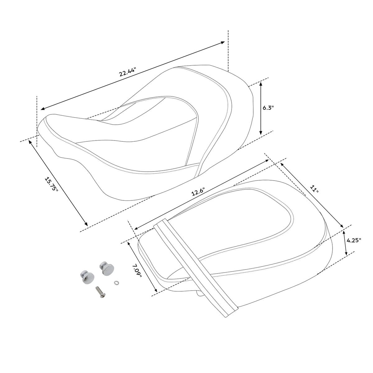 Driver Rider Passenger 2 Up Gel Seat Fit For Harley Electra Road Glide 2009-23