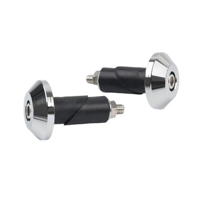 2pcs Chrome Motorcycle 7/8'' 1'' Handlebar Grips Handle Bar End Cap Silder Plug