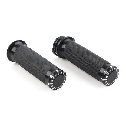 1" Black Handlebar Hand Grips For Harley Touring Sportster Dyna Softail VRSC US