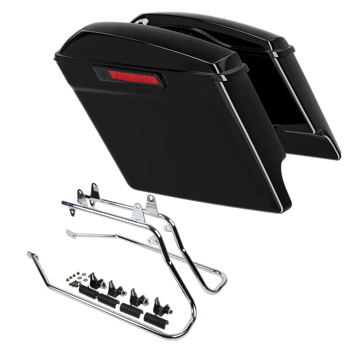 Stretched Hard Saddlebags Chrome Conversion Bracket Fit For Harley Softail 84-17