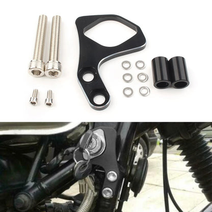1PC For Scrambler CNC Motorcycle Ignition Key Relocation Bracket Black and White