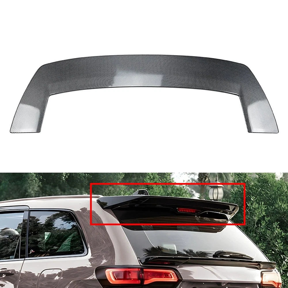 Rear Roof Top Spoiler Wing For Jeep Grand Cherokee SRT 2012-21 Carbon Fiber Blk