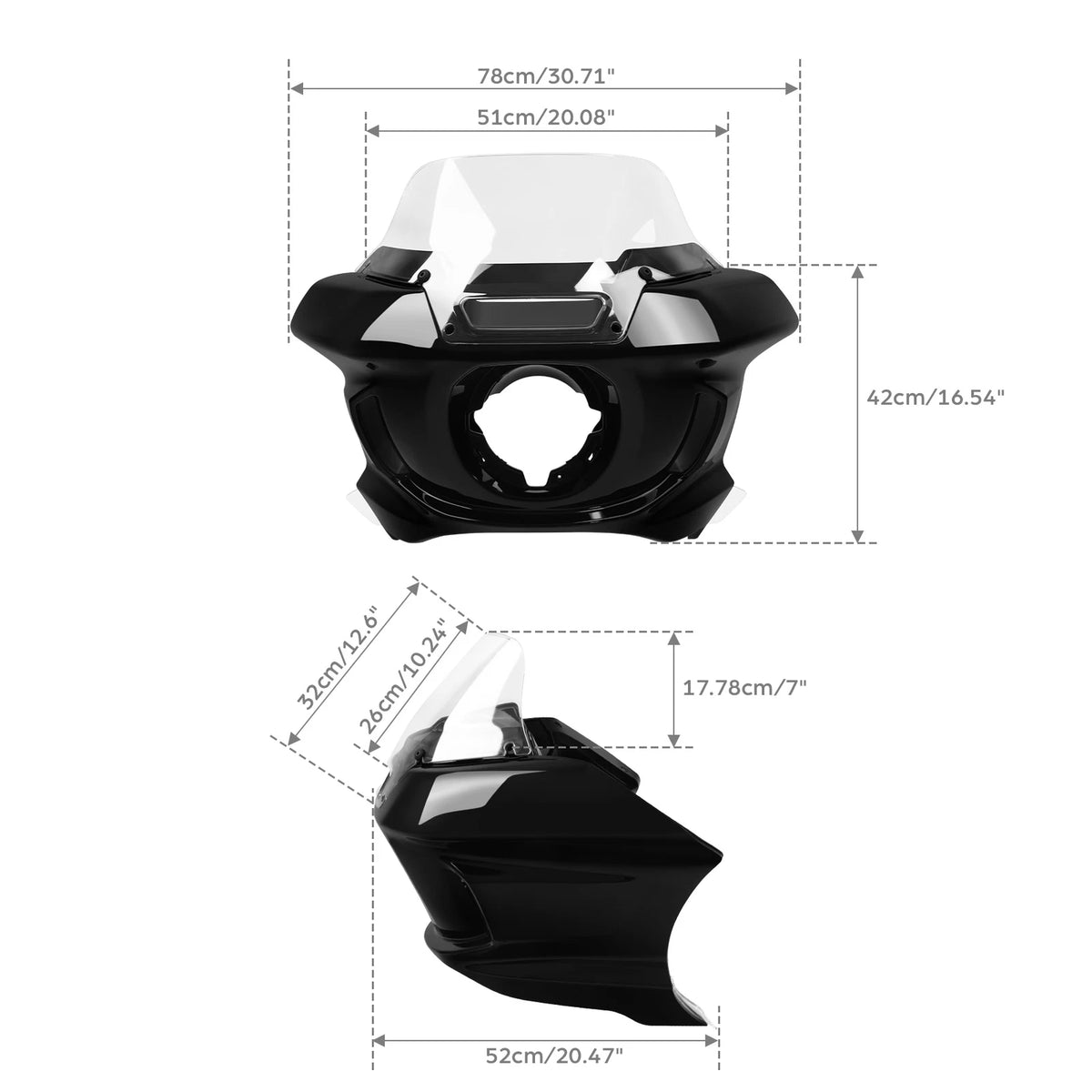 Black Headlight Fairing Windshield Bracket For Harley FXLRST LOW RIDER ST 22-25