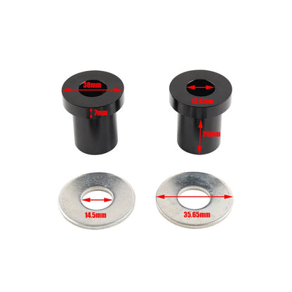 CNC Solid Handlebar Riser Bushings For Harley Touring Road King Softail Black