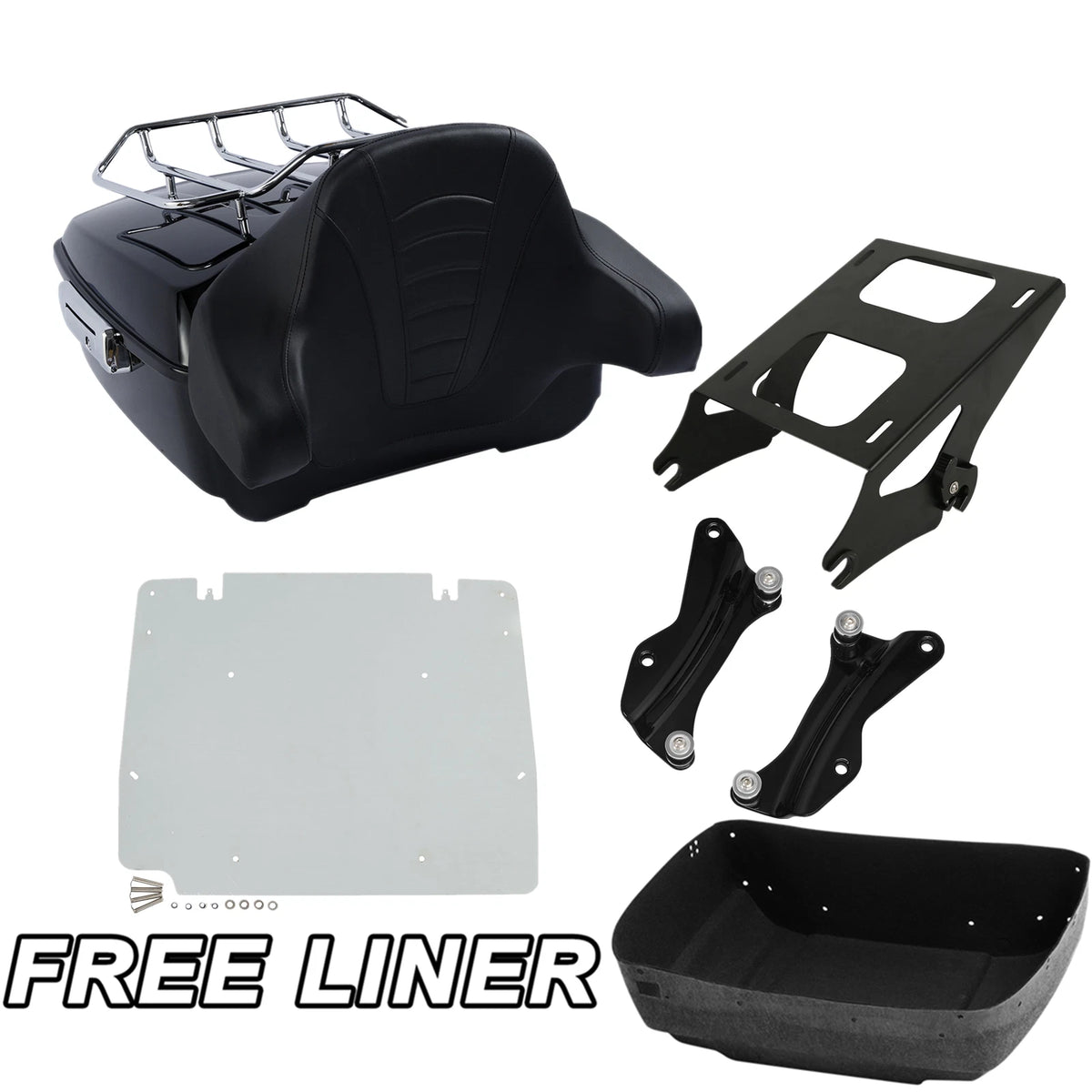 King Trunk Backrest Rack Mount Plate Docking Fit For Harley HD Touring 2014-2025