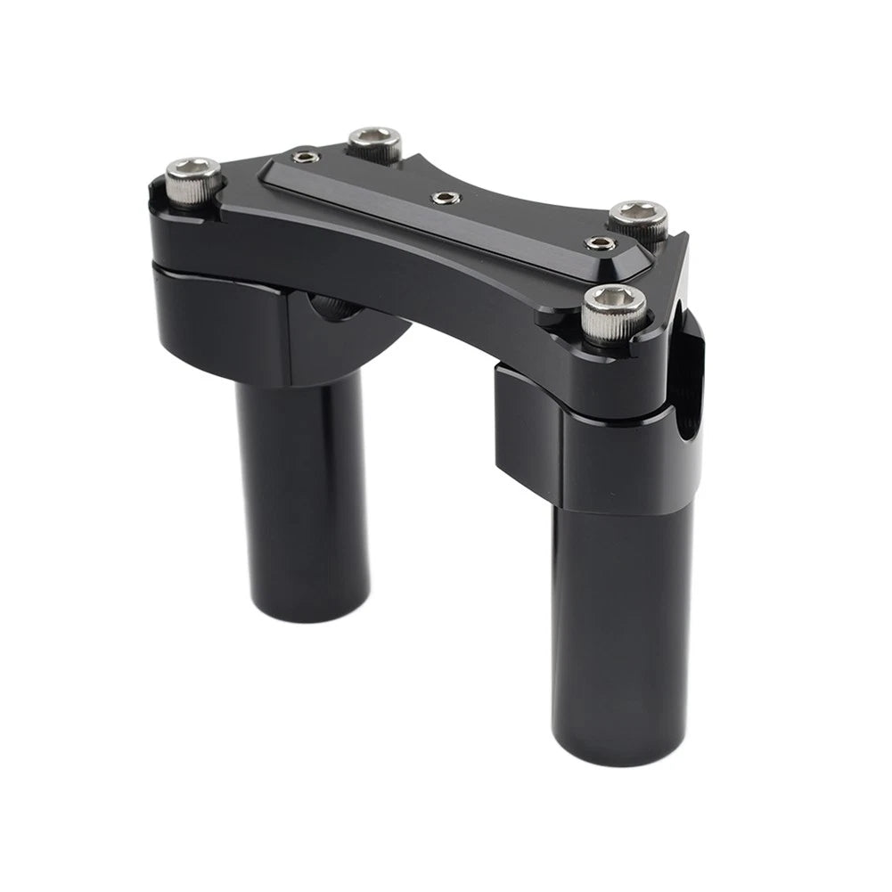 3.5" Straight Handlebar Riser & Top Clamp Black Fit Harley Dyna Tour Road Glide