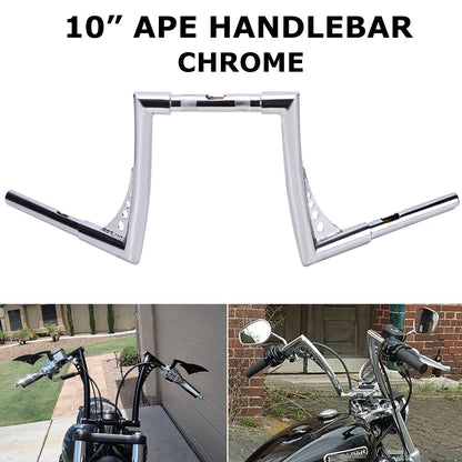 Chrome 10" Rise Fat APE Hangers Bar Handlebar For Harley Sportster Softail Dyna