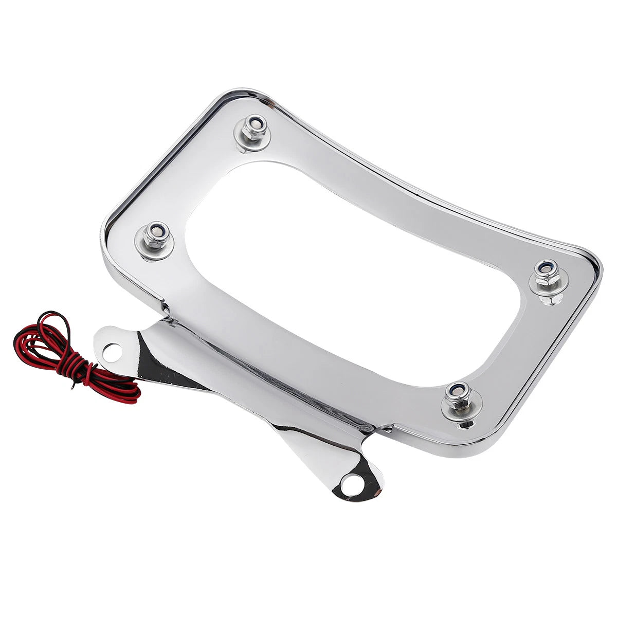 Curved Laydown License Plate Mount Frame Light Fit For Harley Street Road Glide