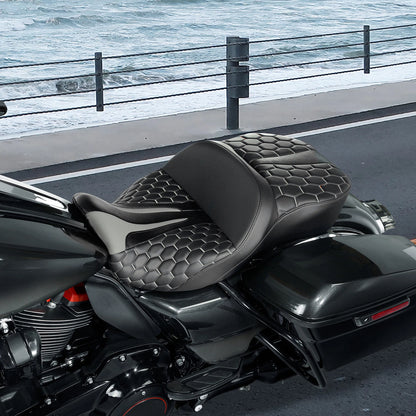 Driver Passenger Gel Seat Fit For Harley Davidson Touring Road Glide King 09-23