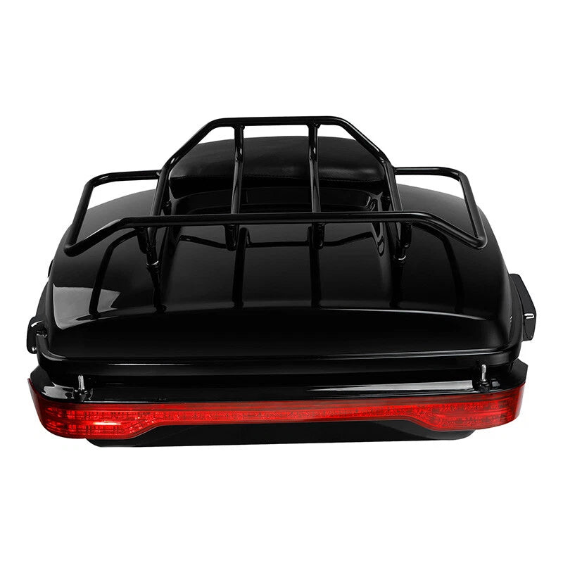 Black Chopped Trunk Pad Rack Tail Light Fit For Harley Touring Road Glide 14-26