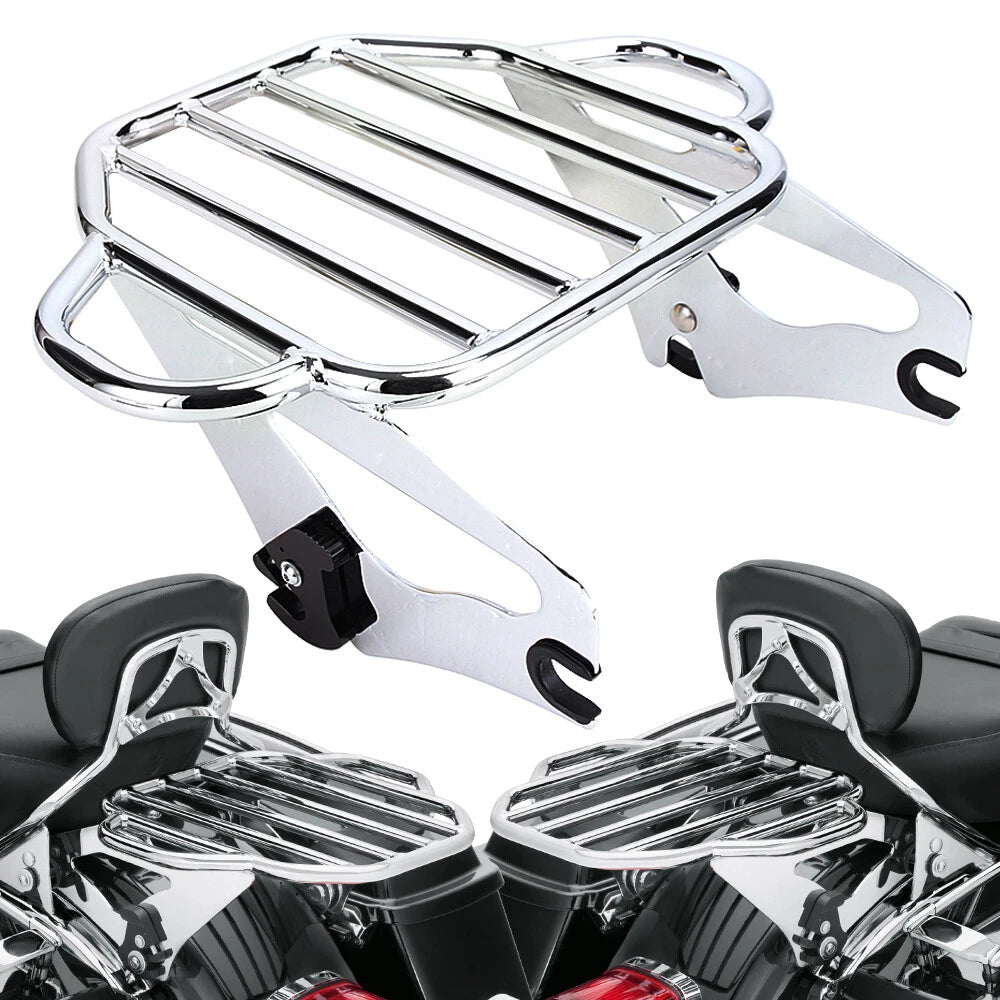 Detachable 2-Up Luggage Rack For Harley Touring Road King Electra Glide 2009-22
