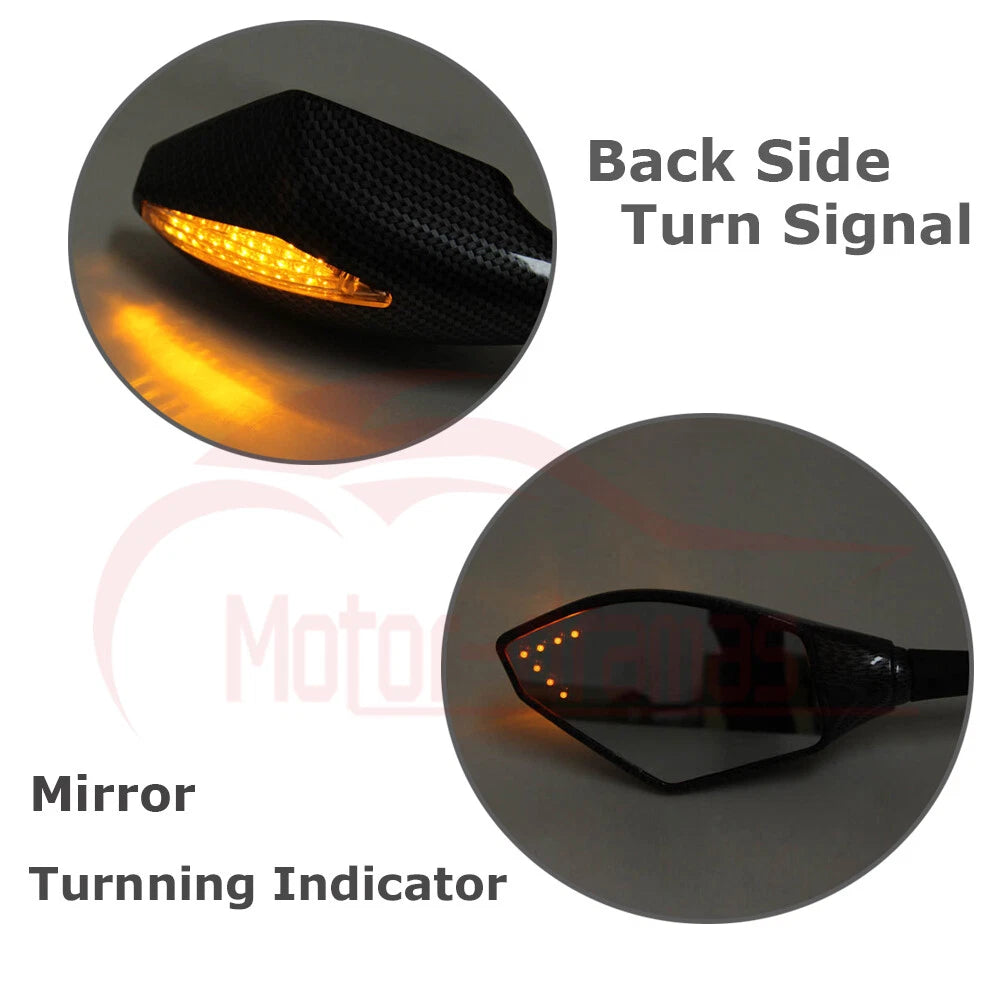CUSTOM MOTORCYCLE LED TURN SIGNAL MIRRORS SMOKE For Yamaha YZF600R FZ6R R6 US