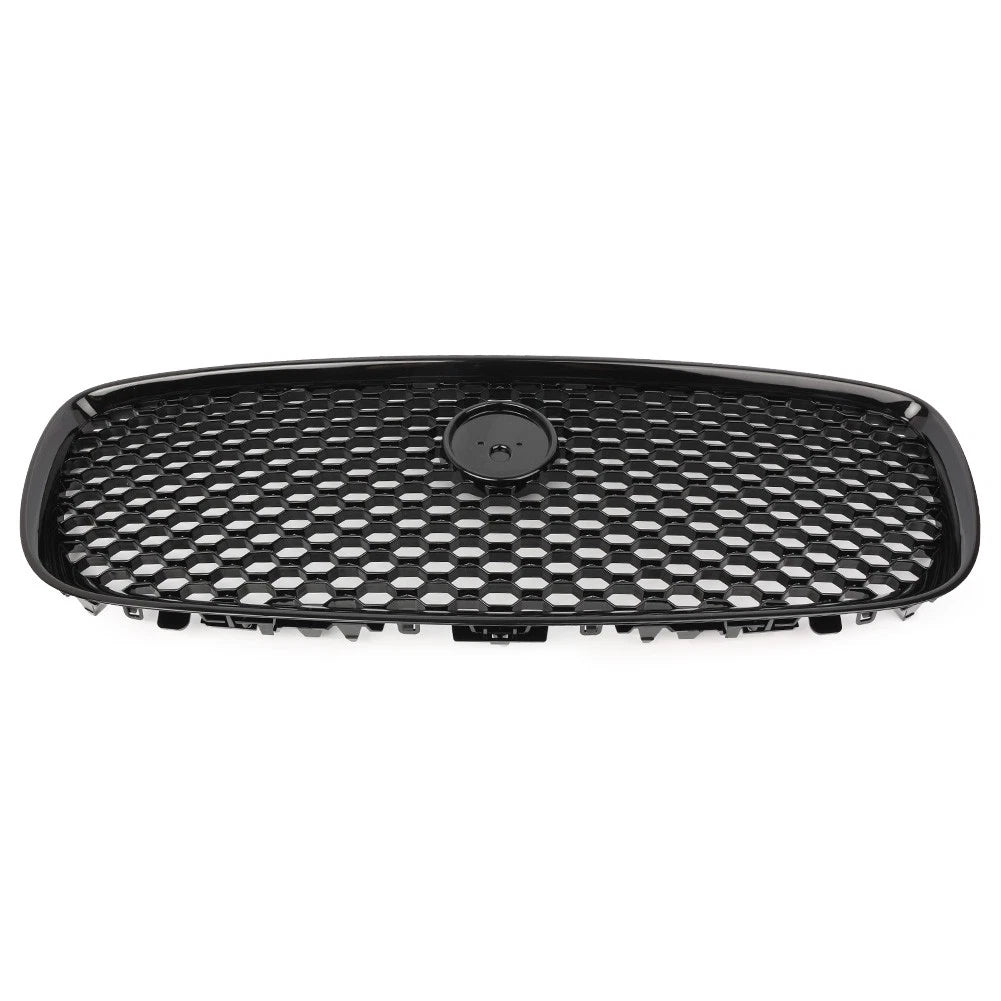 Front Bumper Center Grille Glossy Black For Jaguar XF XFR 2016-2020