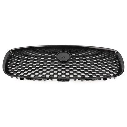 Front Bumper Center Grille Glossy Black For Jaguar XF XFR 2016-2020