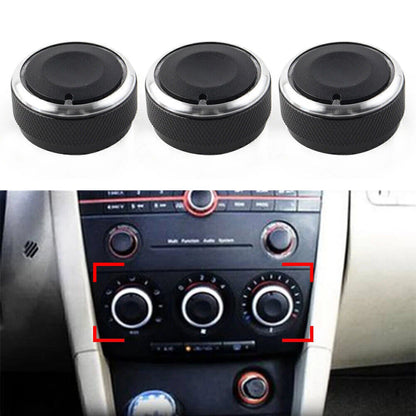 3Pcs Air Condition A/C Panel Control Switch Knob Cover For MAZDA 3 M3 2004-09