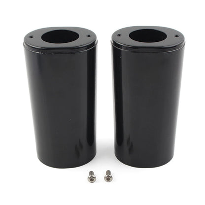 Pair 6.5" Fork Slider Covers Cowbell Black For Harley Touring FL 1984-2012 2013