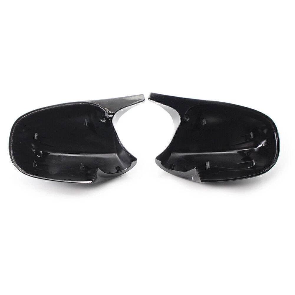 1 Pair Gloss Black Car Side Rear Mirror Cover Cap For BMW E90 3 Series 2009-2011