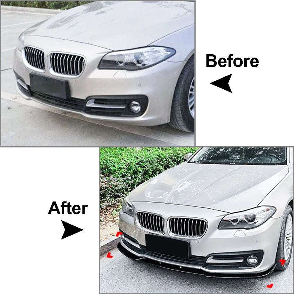 US 1pc Front Bumper Lip Spoiler Splitter For BMW 5 Series F10 F11 LCI 2015-2017
