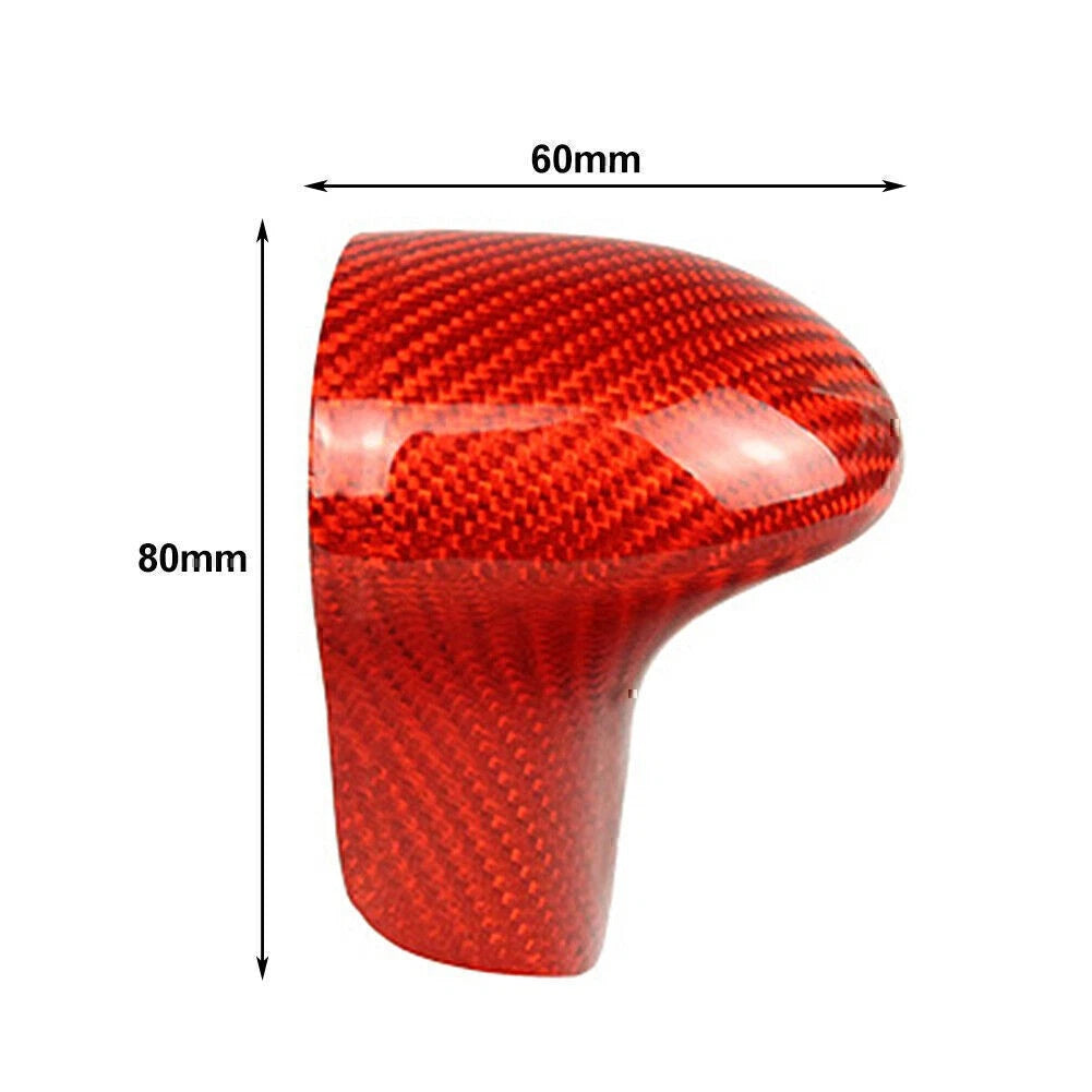 1x Red Carbon Fiber Shift Knob Cover Shell For Audi A4 A5 Q5 Q7 A6 A7 S6 S7 US