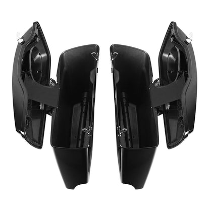 Black Extended Hard Saddlebag &6x9 Speakers For Harley CVO Electra Glide 2014-Up