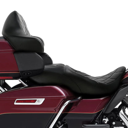 Driver Passenger Seat King Backrest Pad Fit For Harley Touring Road Glide 14-23