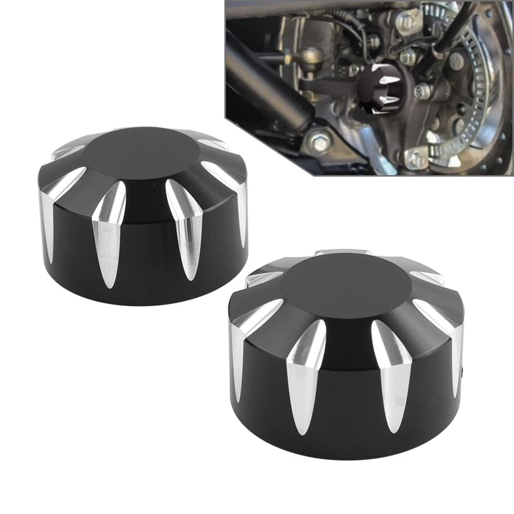 Pair Black Front Axle Nut Cover Caps For Can-Am Spyders GS RS RT ST F3 2008+