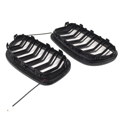 Glossy Black Front Kidney Grille W/ Light Strip For BMW 5 Series F10 F11 2010-16