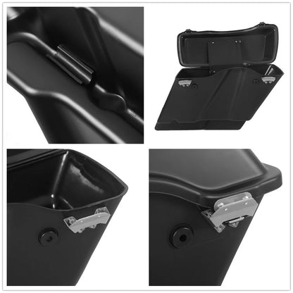 Matt 5" Stretched Saddlebags &Rear LED Fender For Harley Touring Road King 09-13