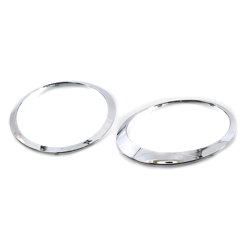 Pair Headlamp Headlight Trim Ring Fit For BMW MINI R55 R56 R57 R58 R59 Chrome