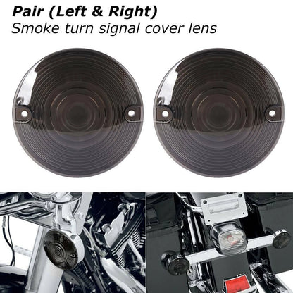 2X Smoked Lens Turn Signal Light Flat Lens Covers For Harley Touring Motorcycle