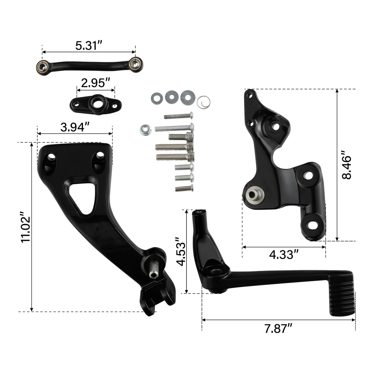 Mid Controls Shift & Brake Side Kit Fit For Harley FLSB FXFB FXFBS 2018-Up Black