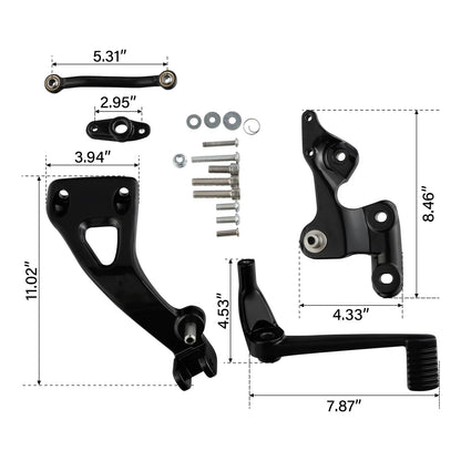 Mid Controls Shift & Brake Side Kit Fit For Harley FLSB FXFB FXFBS 2018-Up Black