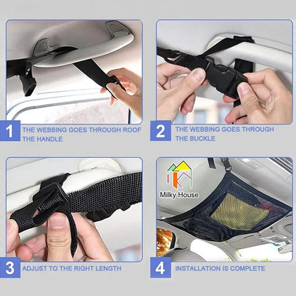 Car Ceiling Storage Net Pocket-Universal Auto Car Roof Interior Cargo Net Bag