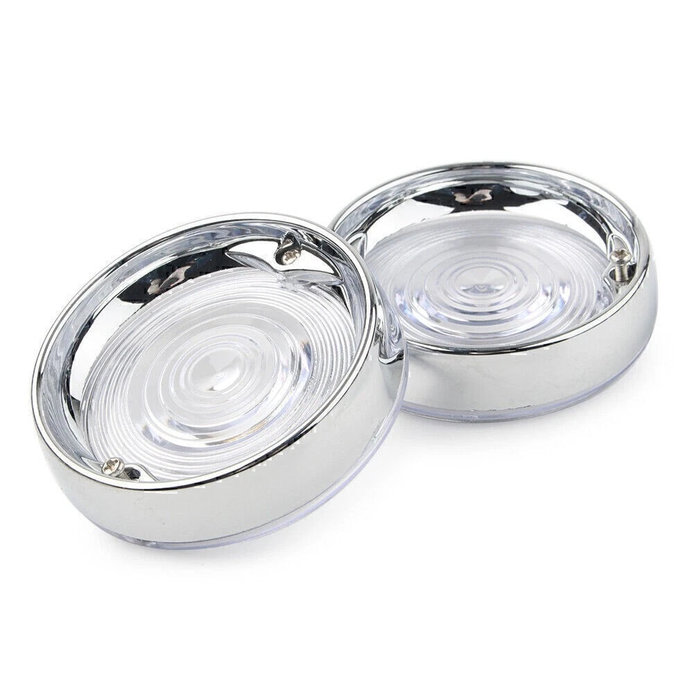 Turn Signal Bezels Visor Clear Lens Cover For Harley Touring Road Glide Chrome