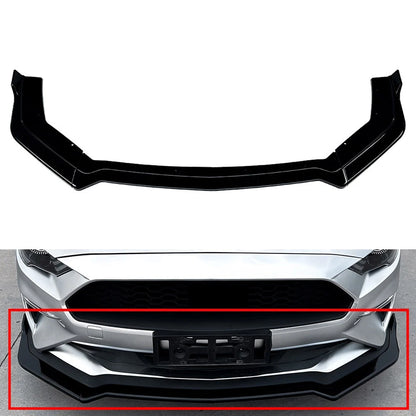 Front Bumper Lip Spoiler Splitter For Ford Mustang 2018-2023 Glossy Black
