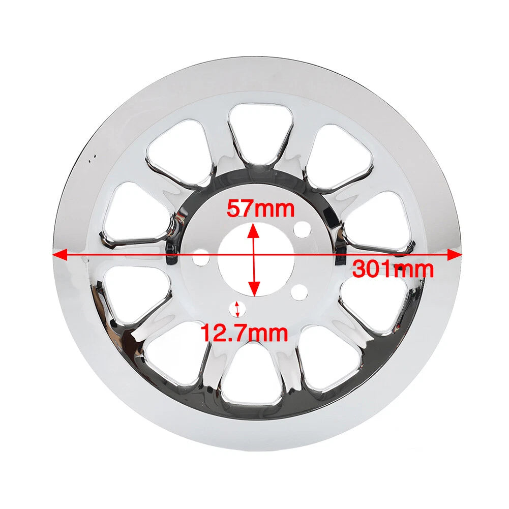 Outer Rear Pulley Cover Insert For Harley Softail Fat Boy FLST FXST Chrome Motor