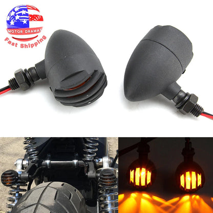 Motorcycle Grill Bullet Turn Signals Tail Light For Harley Honda Suzuki Kawasaki