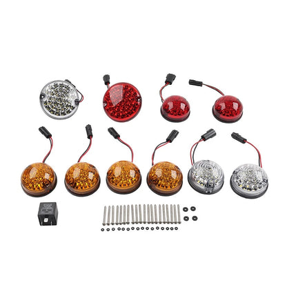 10Pcs Upgrade Round Led Indicator Light Lamp Kit For Land Rover Defender 1990-16