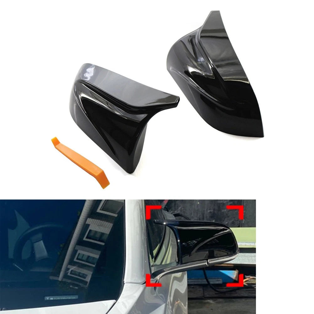 Pair ABS Plastic Rear view mirror cover trim For Tesla Model 3 2017-2020