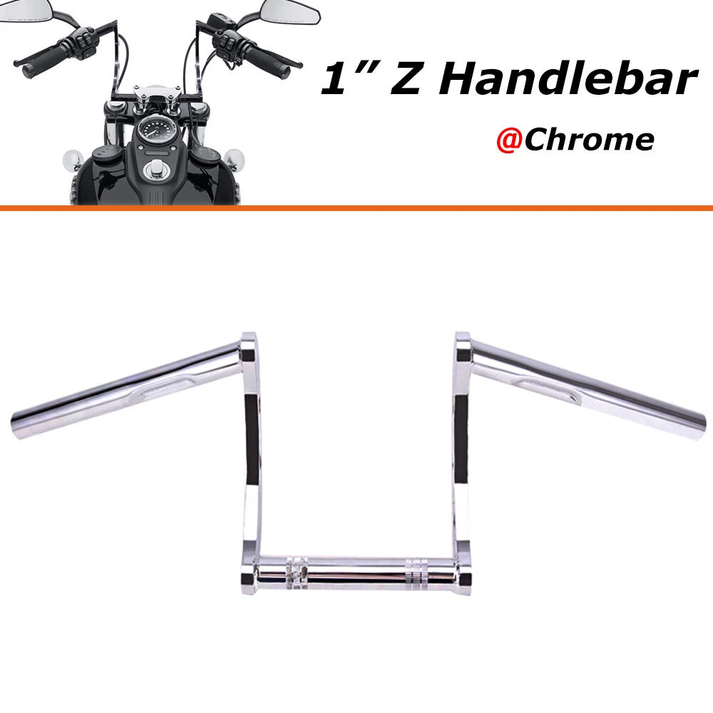1" 25mm Motorcycle Drag Z-Bar Pullback Handlebar For Suzuki Honda CG Chopper US