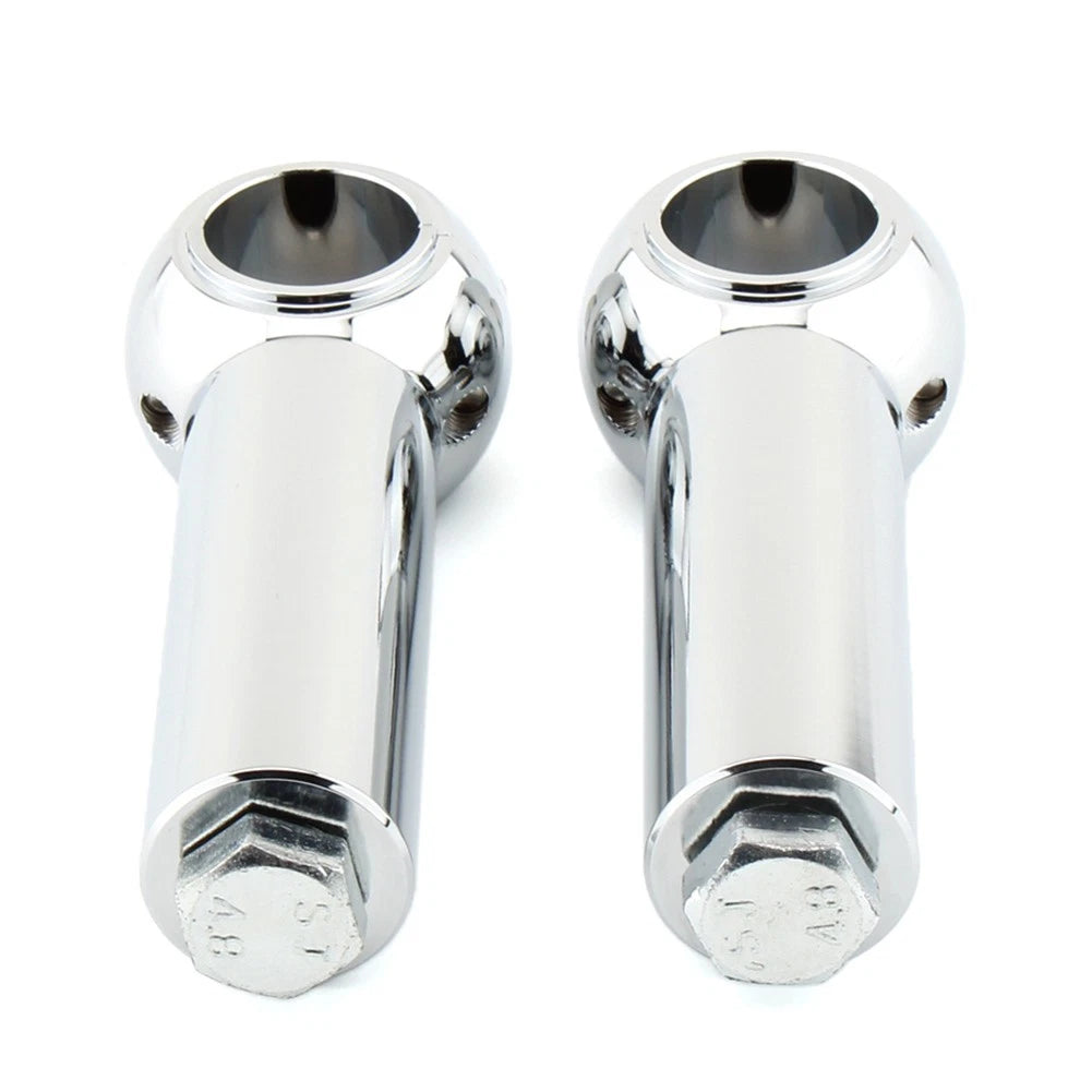 2pcs Handlebar Clamp Riser Rise Bar For Harley Cruisers Choppers Chrome