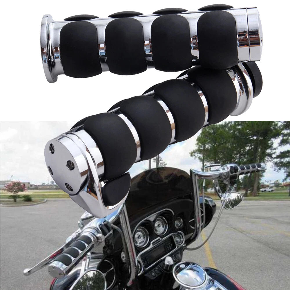 1" Motorcycle Handle bar Hand Grips w/ Throttle For Harley Honda Kawasaki Suzuki