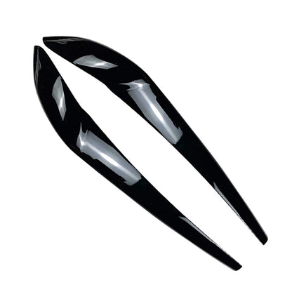 Front Headlight Eyebrow Eyelid Cover Gloss Black For BMW X3 F25 X4 F26 2014-2017