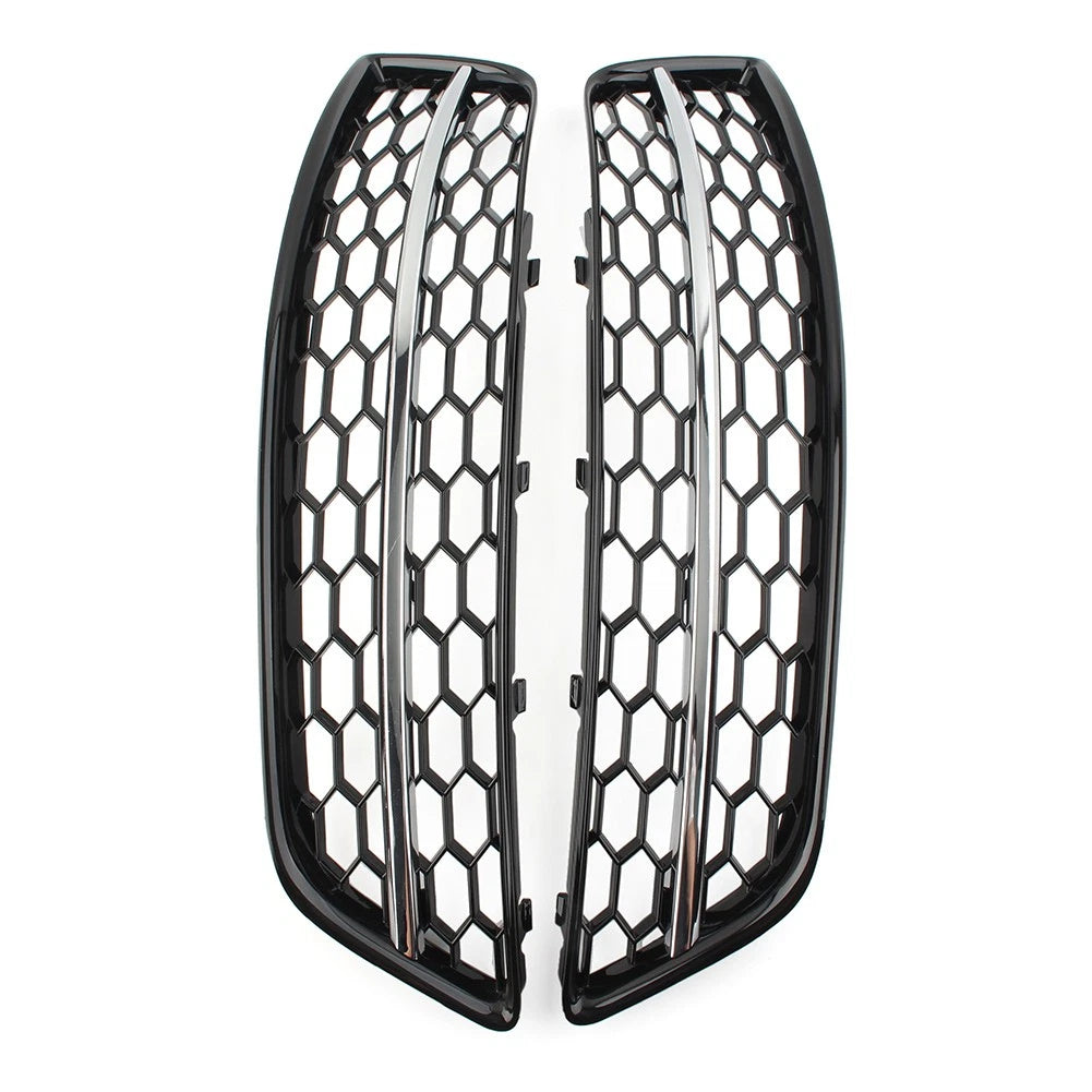 Pair Front Bumper Mesh Fog Light Cover W/O Fog Light Hole For Audi A3 8P 2009-13