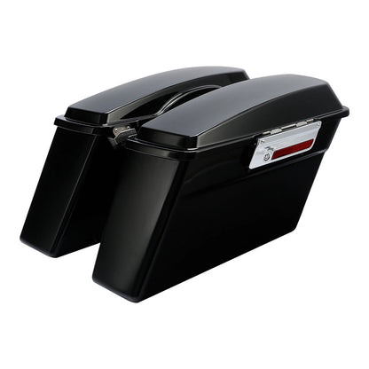 Black Hard Saddlebags & Conversion Bracket Fit For Harley Softail 1984-2017 2016