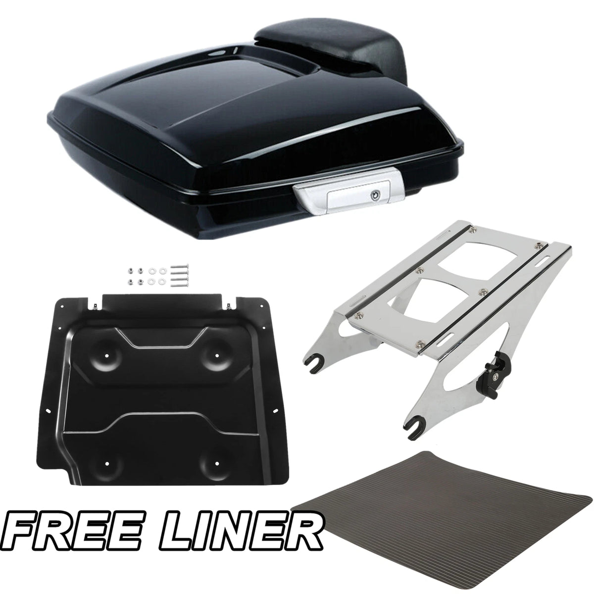 Razor Trunk Backrest Pad Mount Rack Fit For Harley Electra Street Glide 2014-Up