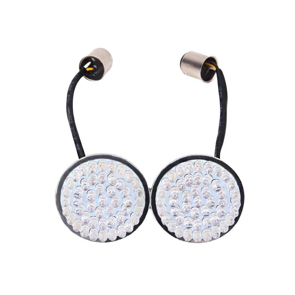 2" Bullet LED Turn Signal Lights 1157 For Harley Touring Amber/White Motorcycle