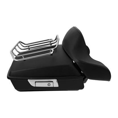 Matte Chopped Trunk Backrest Pad Mount Rack Fit For Harley Touring 2014-Up 2015